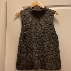 Madewell Dark Gray Wool Vest Sweaters Turtleneck